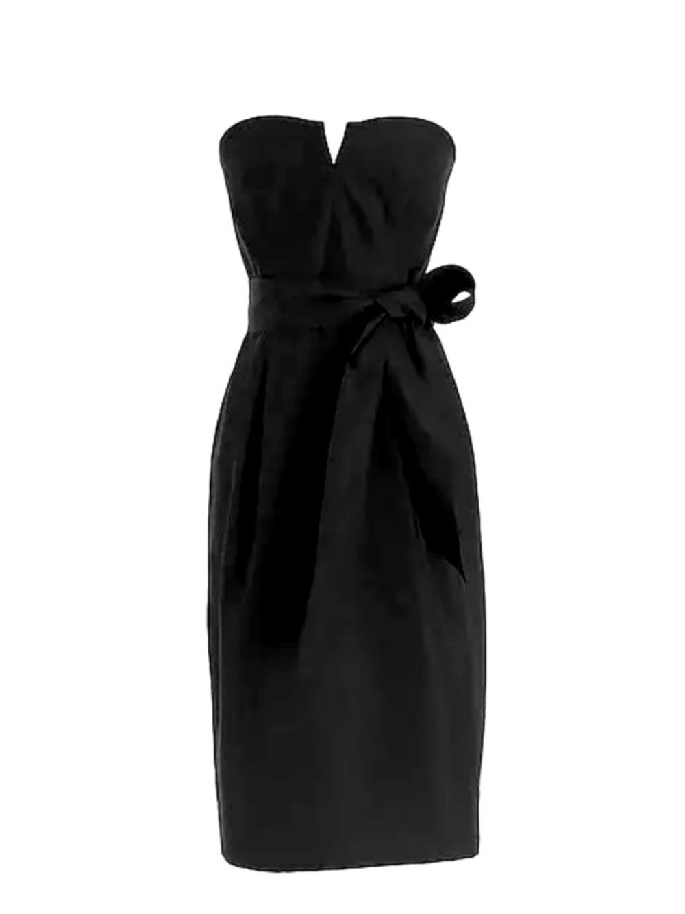 J. Crew Strapless Cocktail Midi Dress Cotton Silk Blend Black 6